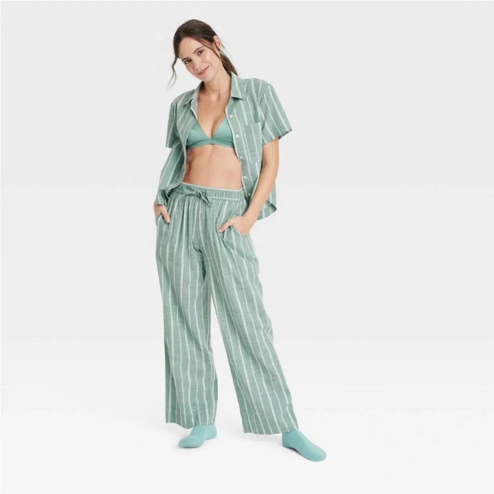 Auden Green Striped Jumpsuit - Picture 2 of 6